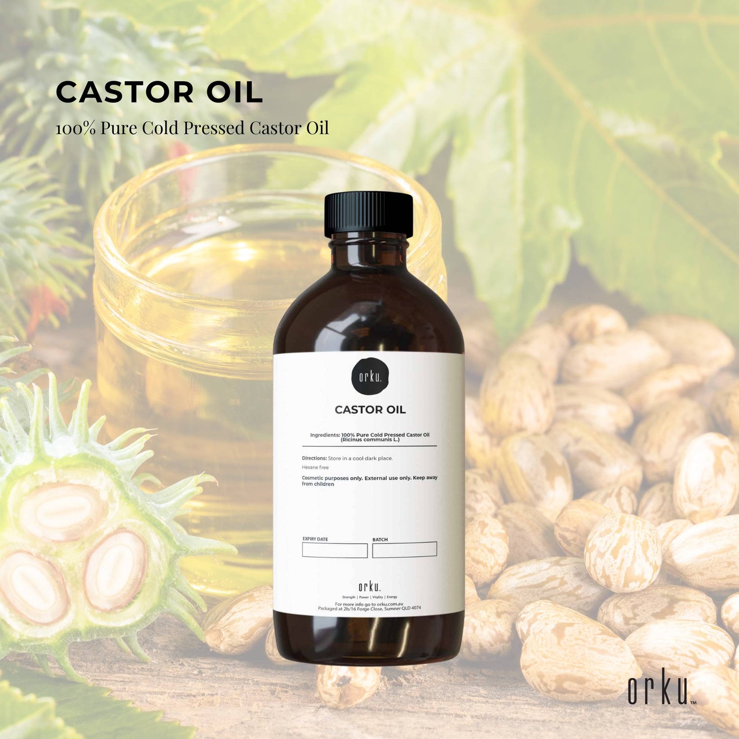 1.5L Organic Castor Oil - Hexane Free Cold Pressed Anti Oxidant Skin Hair Care